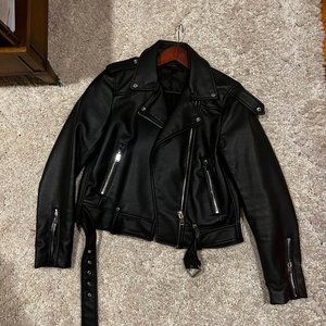 FAUX LEATHER BIKER JACKET